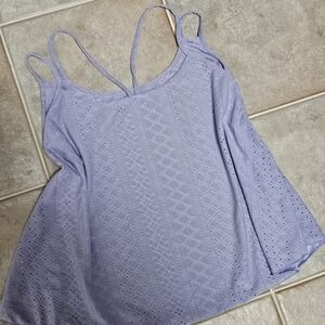 Women's Lavender Eyelet Tank Top